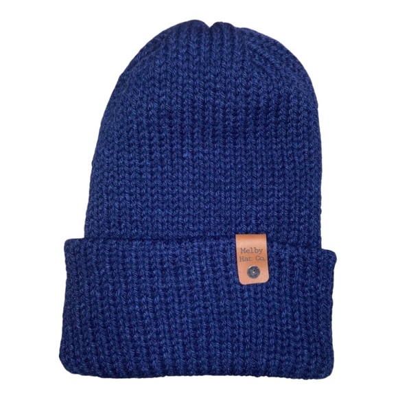 Classic Winter Beanie Handmade - Navy Blue - Picture 2 of 2